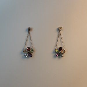 Flower Earrings with Semiprecious Petals